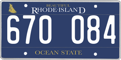 RI license plate 670084