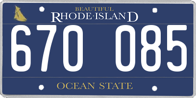 RI license plate 670085