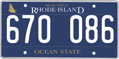 RI license plate 670086