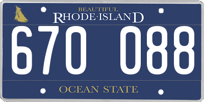 RI license plate 670088