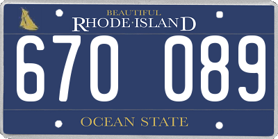 RI license plate 670089