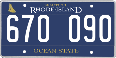 RI license plate 670090