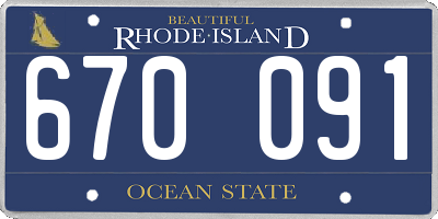 RI license plate 670091