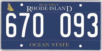 RI license plate 670093