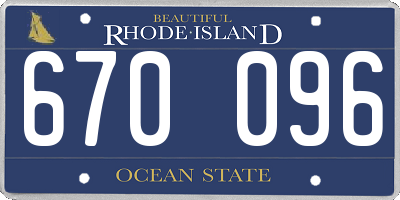 RI license plate 670096