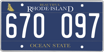 RI license plate 670097