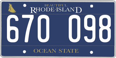 RI license plate 670098