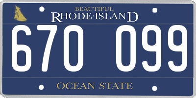 RI license plate 670099