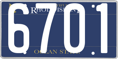 RI license plate 6701
