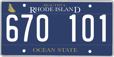RI license plate 670101