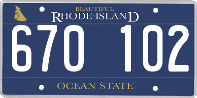 RI license plate 670102