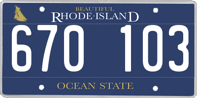 RI license plate 670103