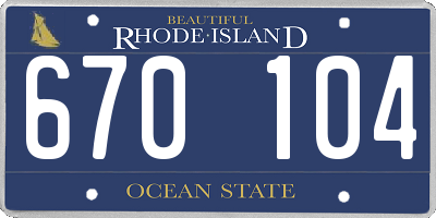 RI license plate 670104