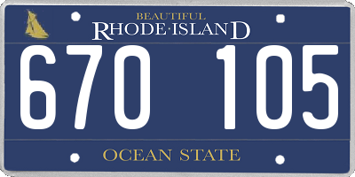 RI license plate 670105