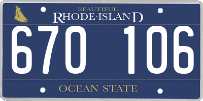RI license plate 670106