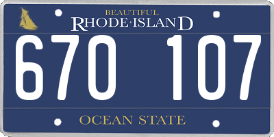 RI license plate 670107