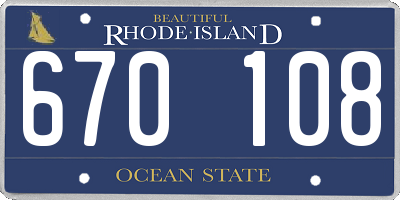 RI license plate 670108