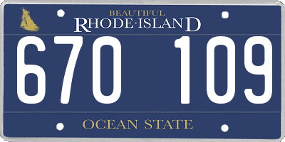 RI license plate 670109