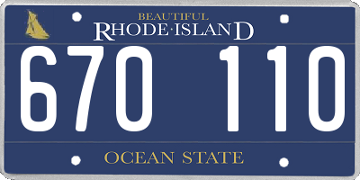 RI license plate 670110