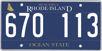 RI license plate 670113