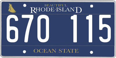 RI license plate 670115
