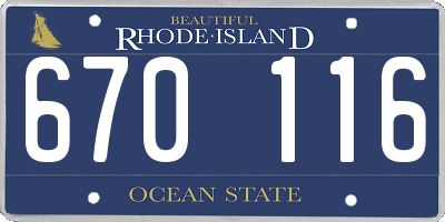 RI license plate 670116