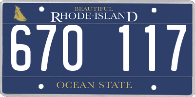 RI license plate 670117