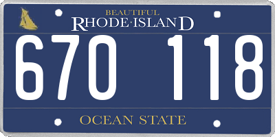 RI license plate 670118