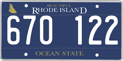 RI license plate 670122
