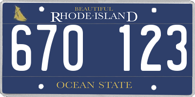 RI license plate 670123
