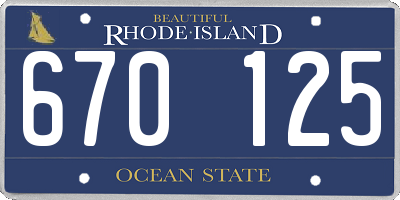RI license plate 670125