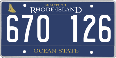 RI license plate 670126