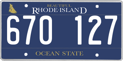RI license plate 670127