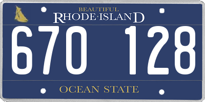 RI license plate 670128