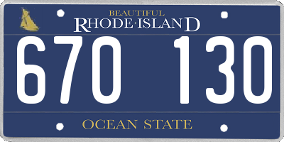 RI license plate 670130
