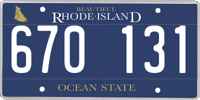 RI license plate 670131