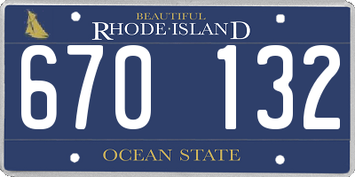 RI license plate 670132