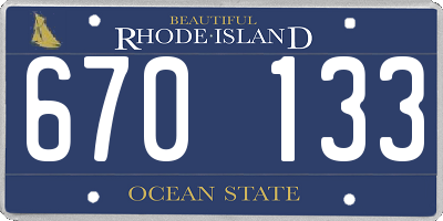 RI license plate 670133