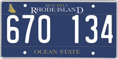 RI license plate 670134