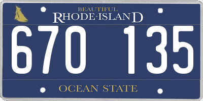 RI license plate 670135