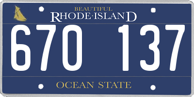 RI license plate 670137