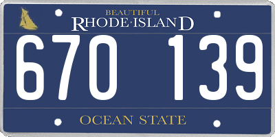 RI license plate 670139