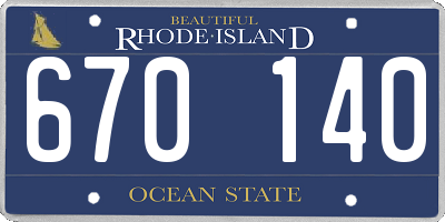 RI license plate 670140