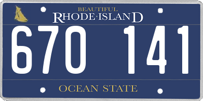 RI license plate 670141