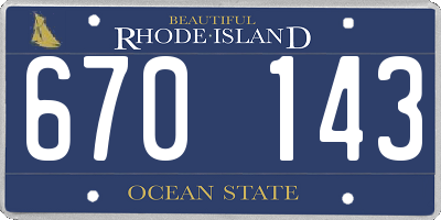 RI license plate 670143