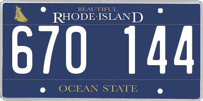 RI license plate 670144