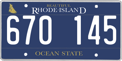 RI license plate 670145