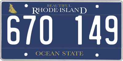 RI license plate 670149