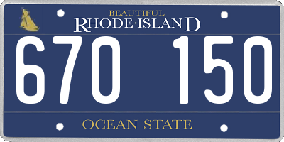 RI license plate 670150
