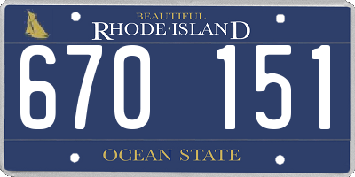 RI license plate 670151